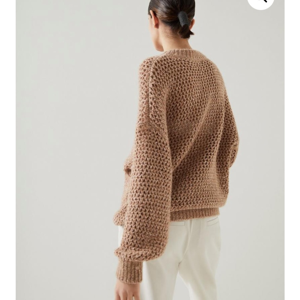 New with tags. Brunello Cucinelli open weave sweater with metallic thread - Picture 3 of 14